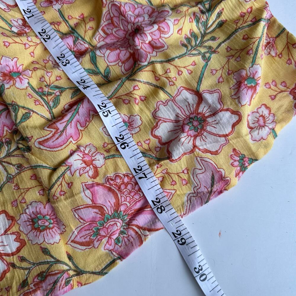 Billabong Smocked Long Sleeve Yellow Floral Dress - XL - Picture 5 of 7